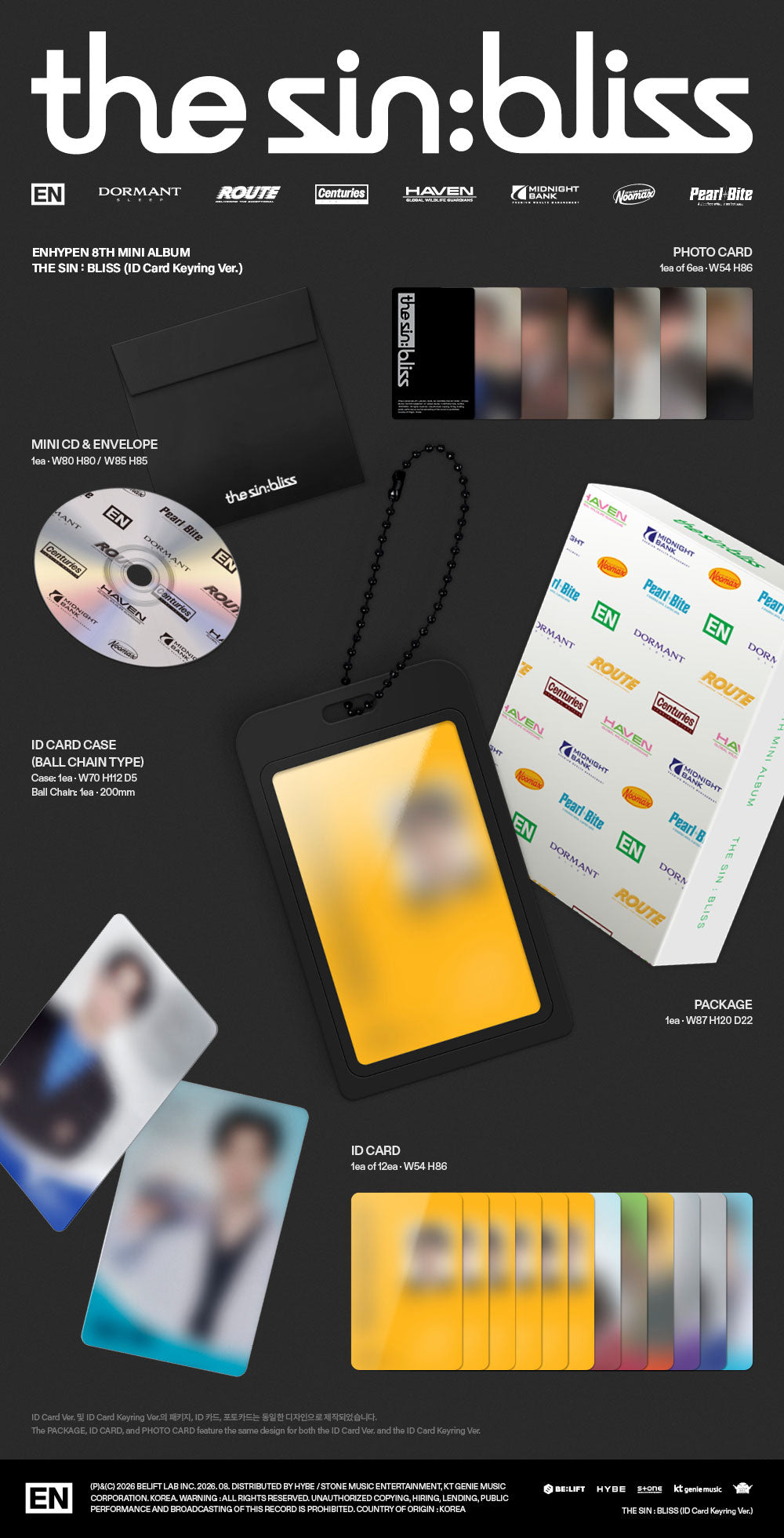 ENHYPEN - 8TH MINI ALBUM [THE SIN : BLISS] (ID CARD VER.) & (ID CARD KEYRING VER.)