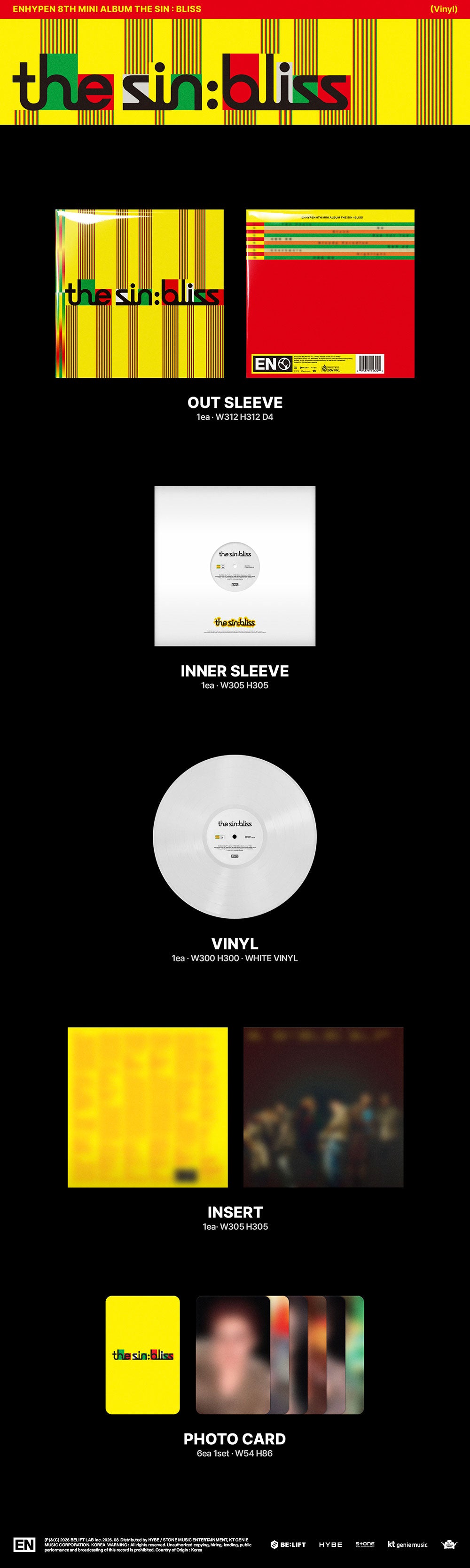 ENHYPEN - 8TH MINI ALBUM [THE SIN : BLISS] (VINYL)