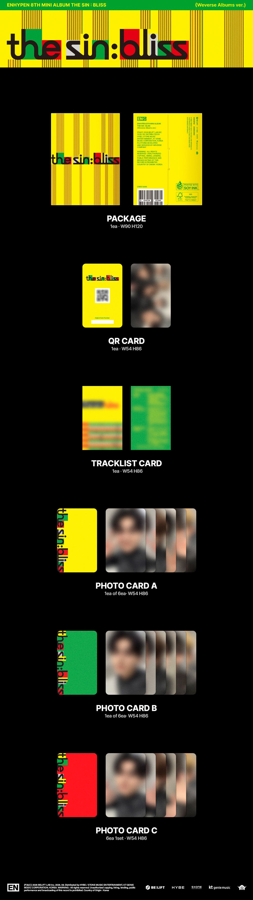 ENHYPEN - 8TH MINI ALBUM [THE SIN : BLISS] (WEVERSE ALBUMS VER.)