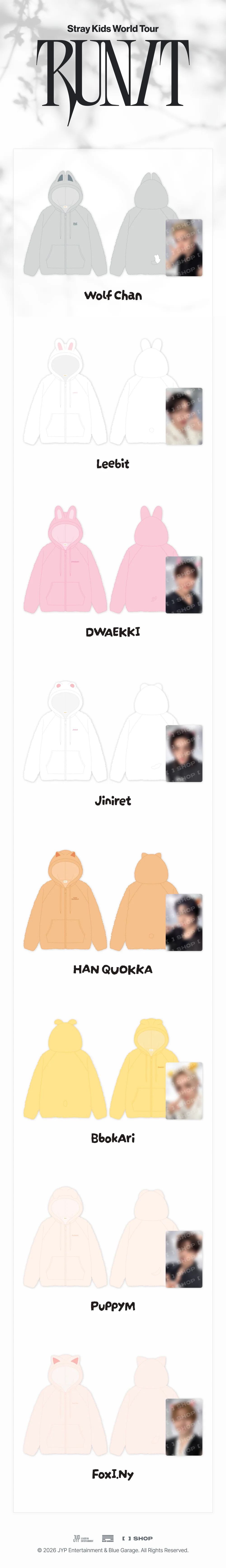 STRAY KIDS - SKZOO FLEECE HOOD ZIP-UP [WORLD TOUR 'RUN IT' MD]