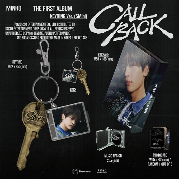 MINHO (SHINEE) - CALL BACK (SMini / Keyring Ver.) [1ST FULL ALBUM]