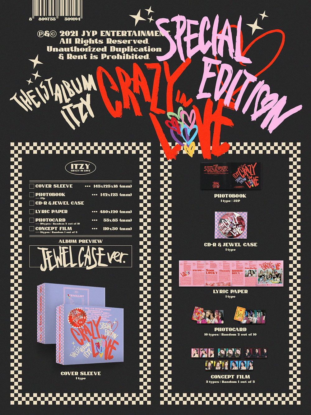 ITZY - CRAZY IN LOVE (1st Album) (Jewel Case Ver.)