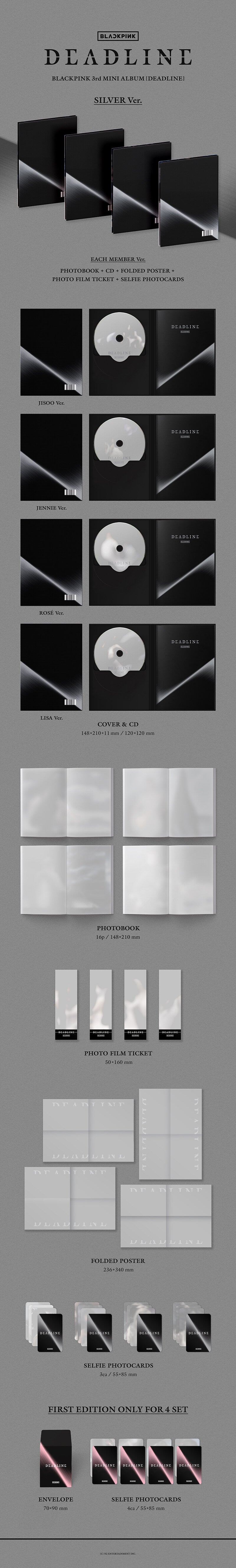 [PRE-ORDER] BLACKPINK - DEADLINE (SILVER VER.) [3RD MINI ALBUM] + WEVERSE SHOP POB