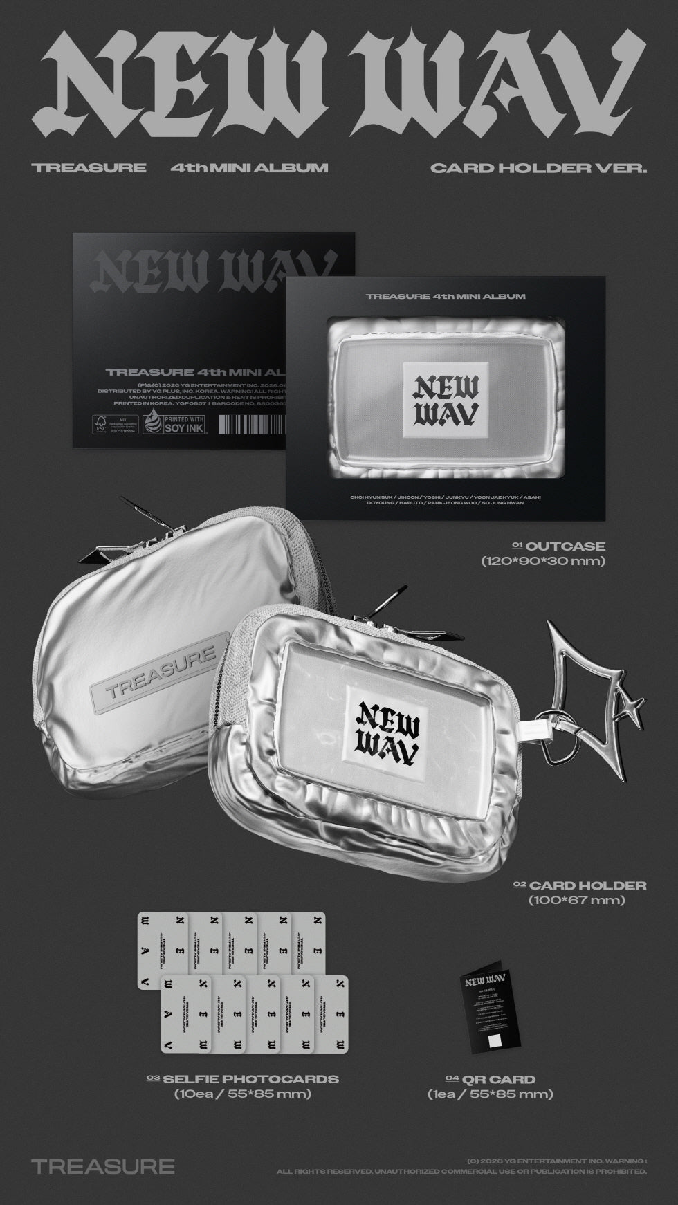 TREASURE - 4TH MINI ALBUM [NEW WAV] CARD HOLDER VER.(LIMITED EDITION)