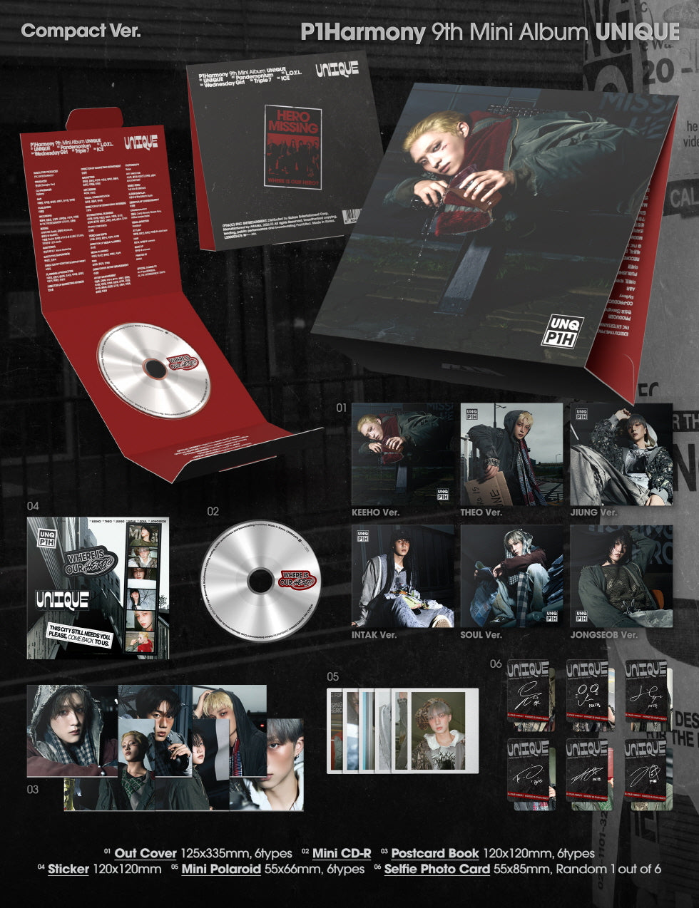 [PRE-ORDER] P1HARMONY - 9TH MINI ALBUM [UNIQUE] (COMPACT VER.) + APPLEMUSIC POB PHOTOCARD