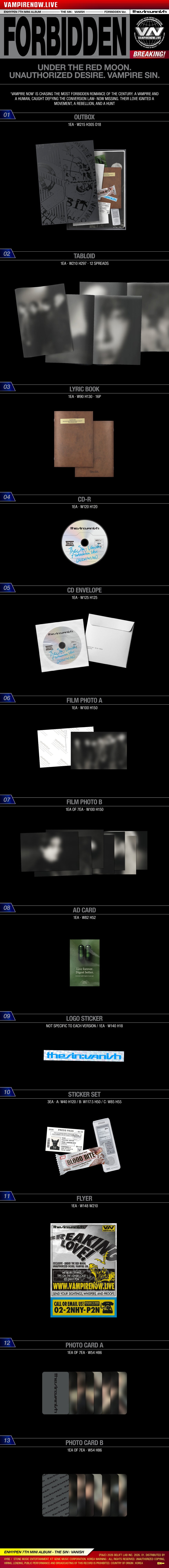 [PRE-ORDER] ENHYPEN - 7TH MINI ALBUM [THE SIN : VANISH] (STANDARD VER)