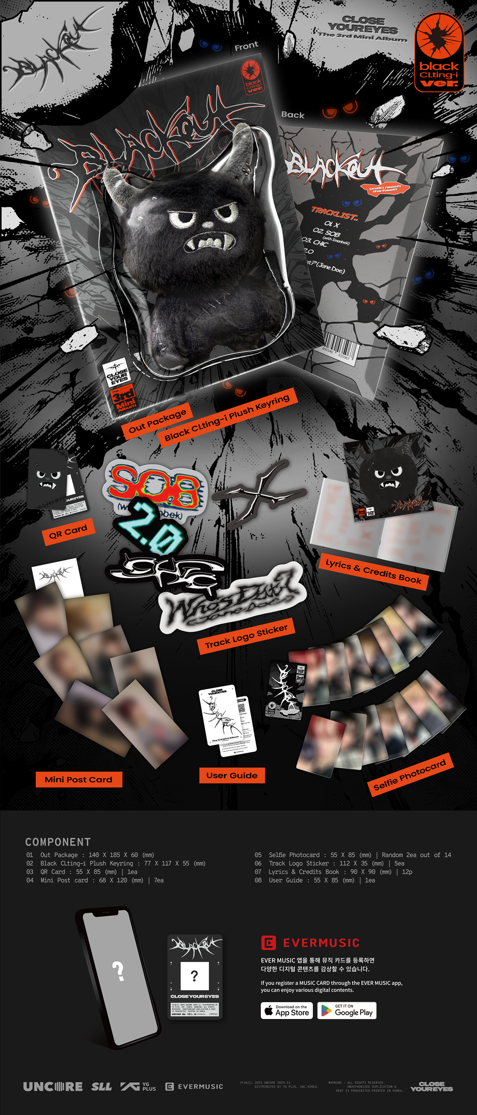 CLOSE YOUR EYES - THE 3RD MINI ALBUM [BLACKOUT] (BLACK CLTING-I VER.)