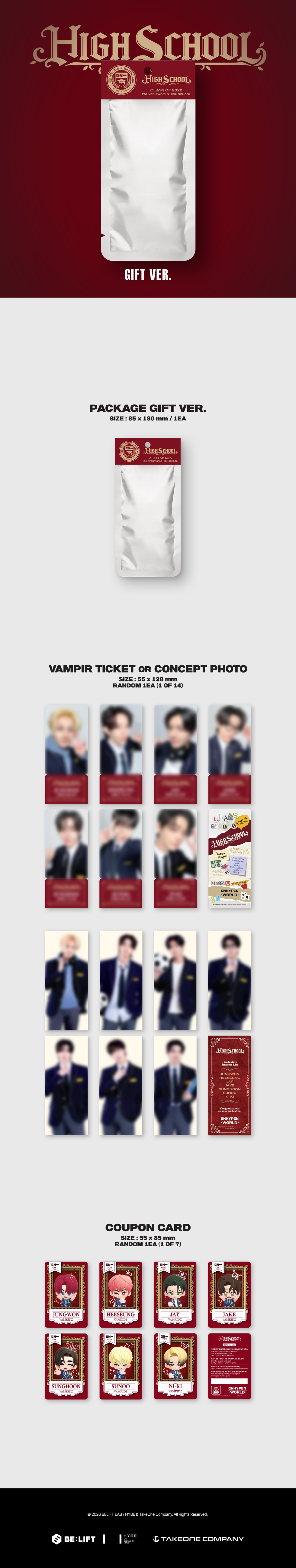 ENHYPEN - WORLD COUPON CARD COLLECTION (HIGH SCHOOL GIFT VER.)