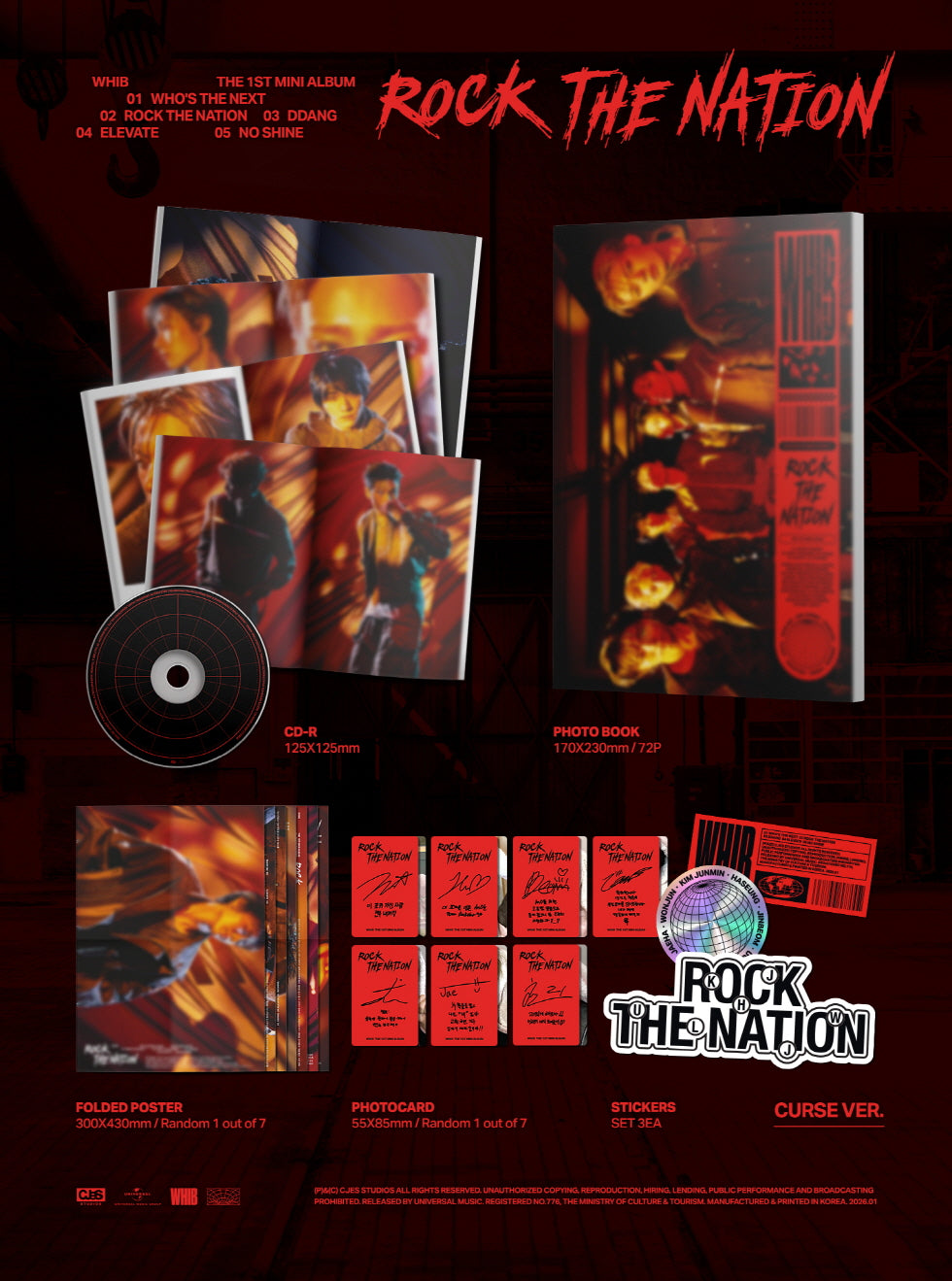 [PRE-ORDER] WHIB - 1ST MINI ALBUM [ROCK THE NATION] (NOIR)