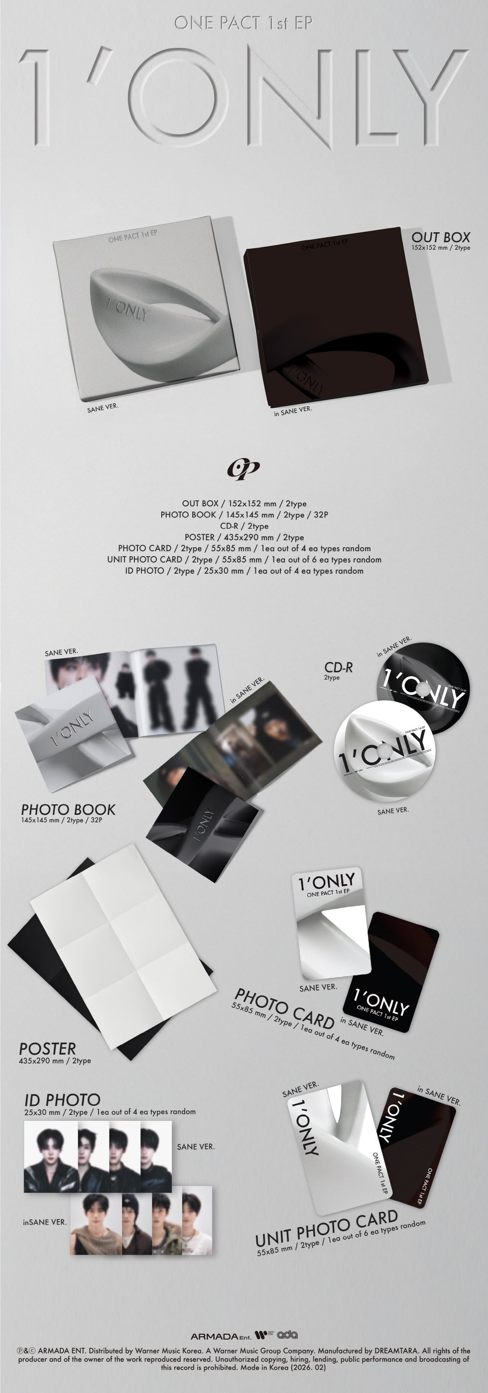 PRE-ORDER] ONE PACT - 1ST EP [1'ONLY] – TOKKI-SHOP