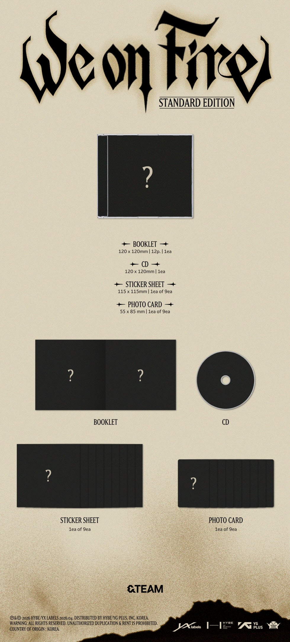 [PRE-ORDER] &TEAM - 3RD EP [WE ON FIRE] STANDARD EDITION