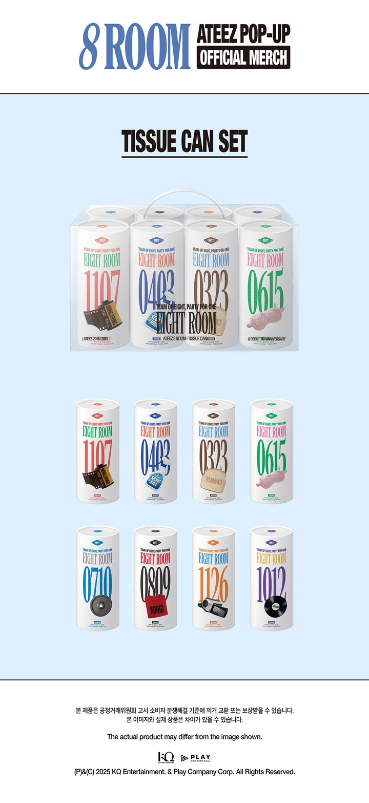 [PRE-ORDER] ATEEZ - POP UP [8ROOM] OFFICIAL MERCH TISSUE CAN