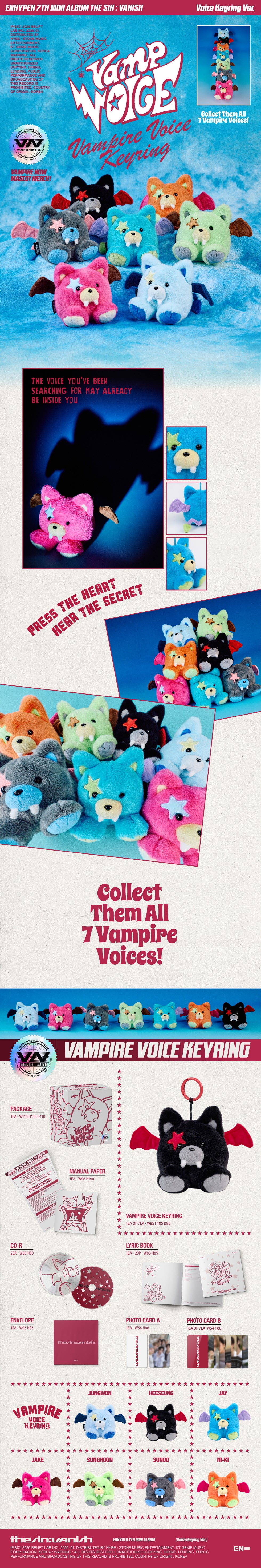 ENHYPEN - 7TH MINI ALBUM [THE SIN : VANISH] (VOICE KEYRING VER.)