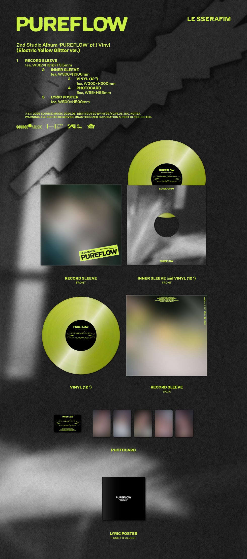 LE SSERAFIM - 2ND STUDIO ALBUM [PUREFLOW PT.1] VINYL