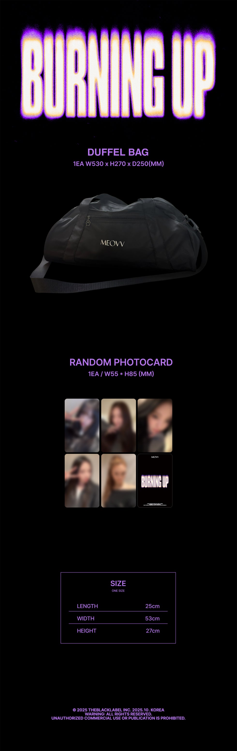 [PRE-ORDER] MEOVV - BURNING UP DUFFEL BAG