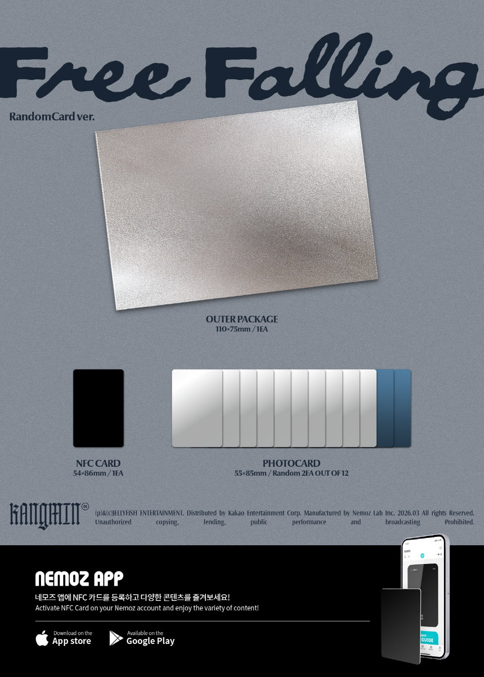 KANGMIN - 1ST SINGLE ALBUM [FREE FALLING] (RANDOMCARD VER.) (NEMO)