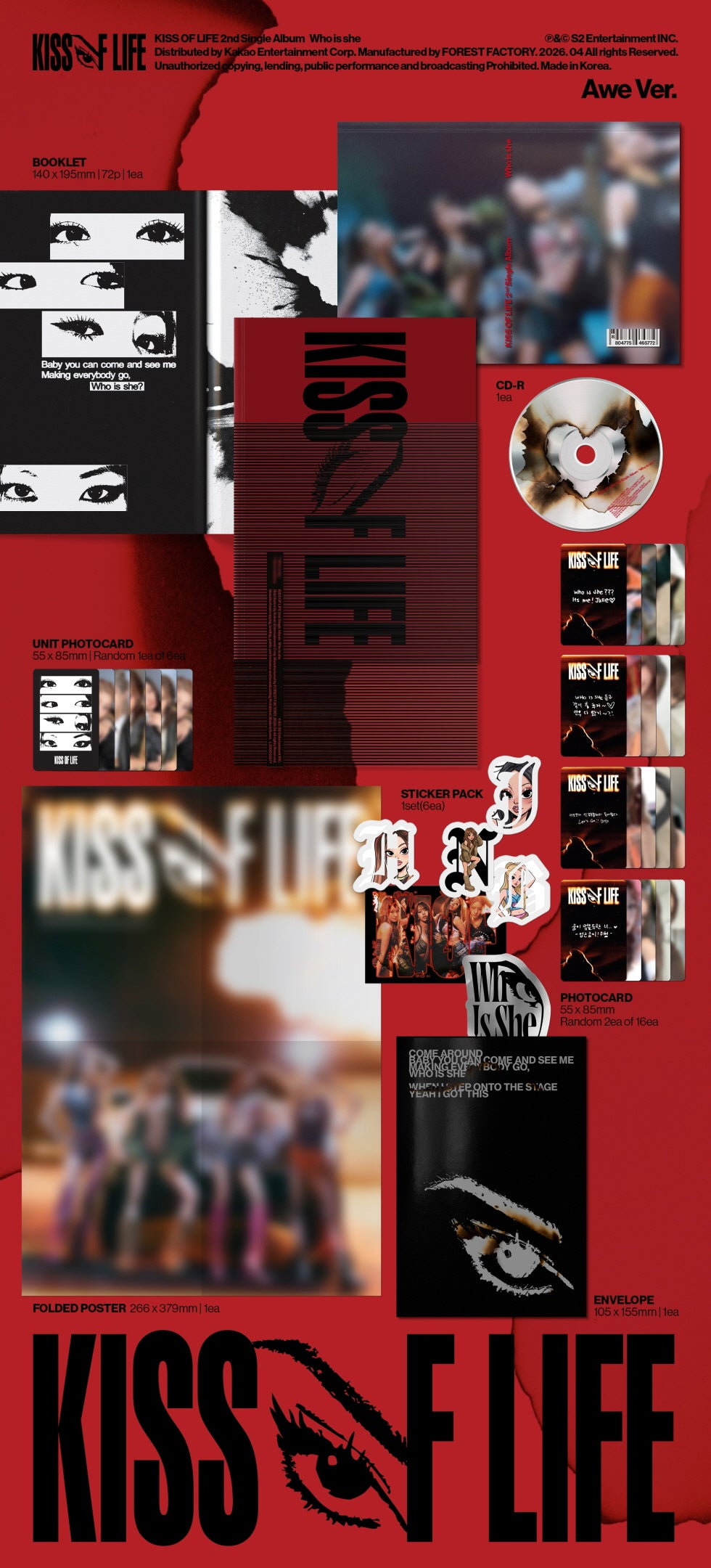 KISS OF LIFE - 2ND SINGLE ALBUM [WHO IS SHE] (AWE VER.)