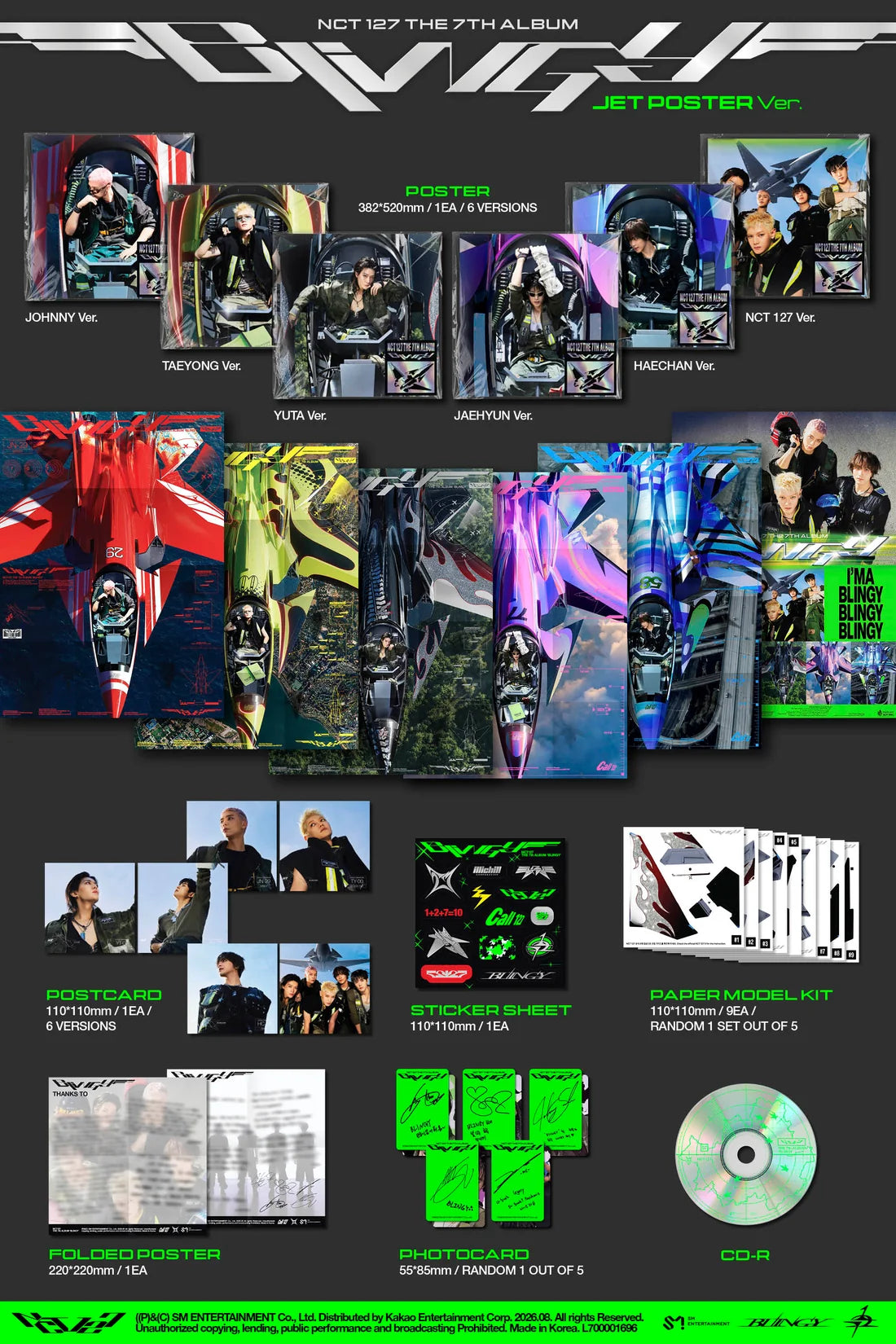 NCT 127 - 7TH ALBUM [BLINGY] (JET POSTER VER.)