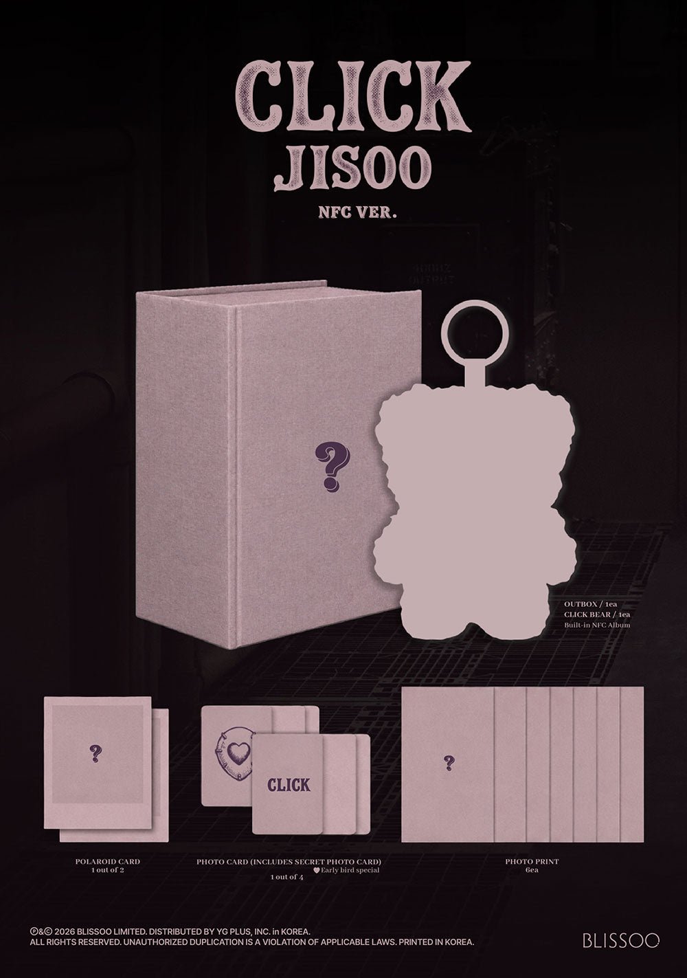 JISOO (BLACKPINK) - CLICK (CLICK BABY BEAR NFC VER.) [SINGLE ALBUM]