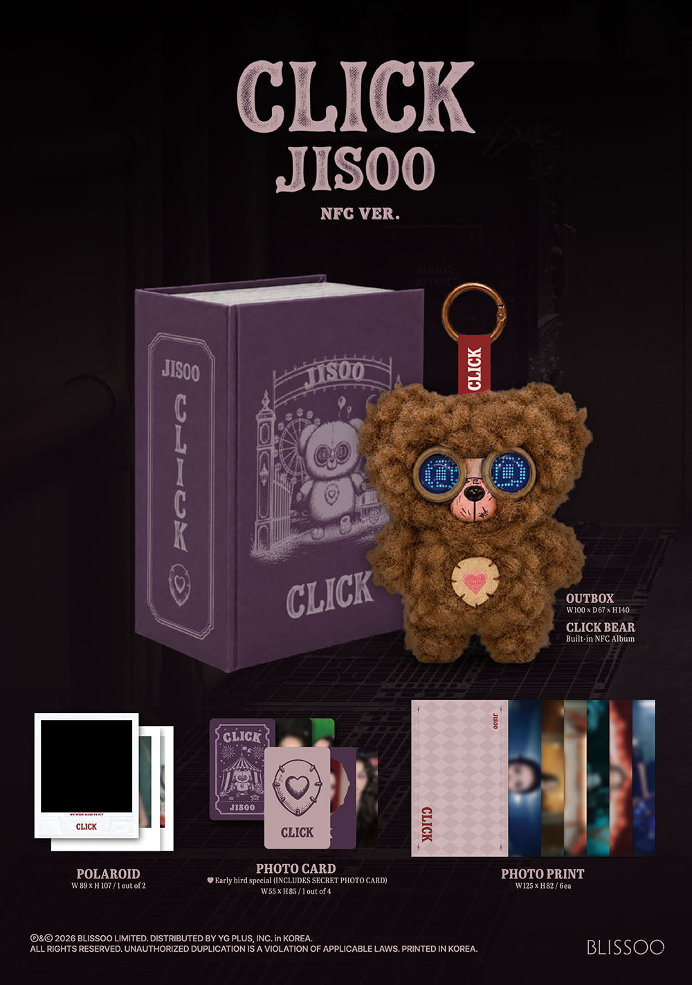 JISOO (BLACKPINK) - CLICK (CLICK BABY BEAR NFC VER.) [SINGLE ALBUM]
