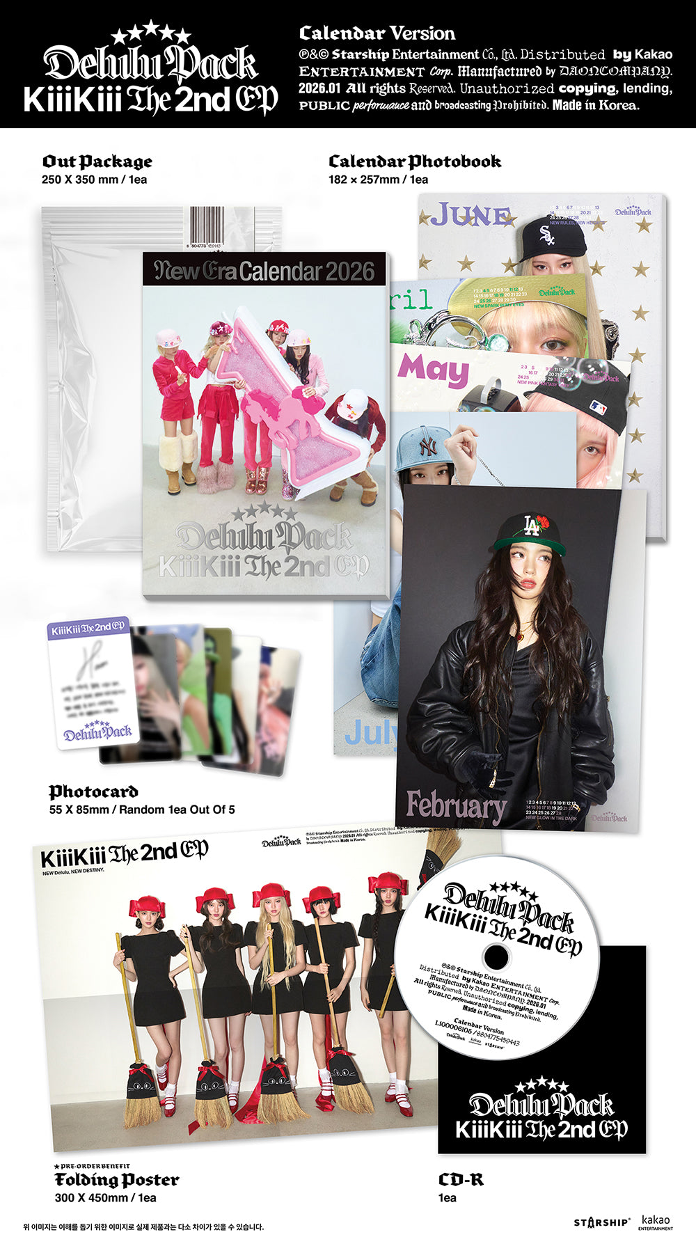 [PRE-ORDER] KIIIKIII - THE 2ND EP [DELULU PACK] CALENDAR. VERSION