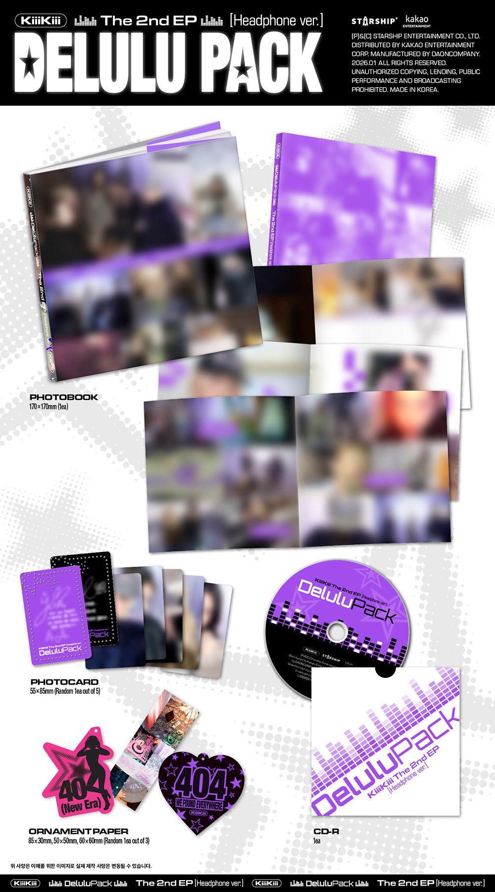 [PRE-ORDER] KIIIKIII - THE 2ND EP [DELULU PACK] HEADPHONE. VERSION