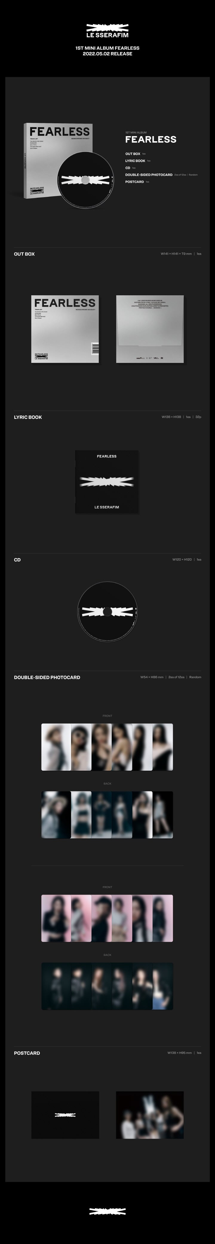 LE SSERAFIM - FEARLESS (1ST MINI ALBUM) MONOCHROME BOUQUET VER. (L1-2502-118) - image 2 [234b07269a16]