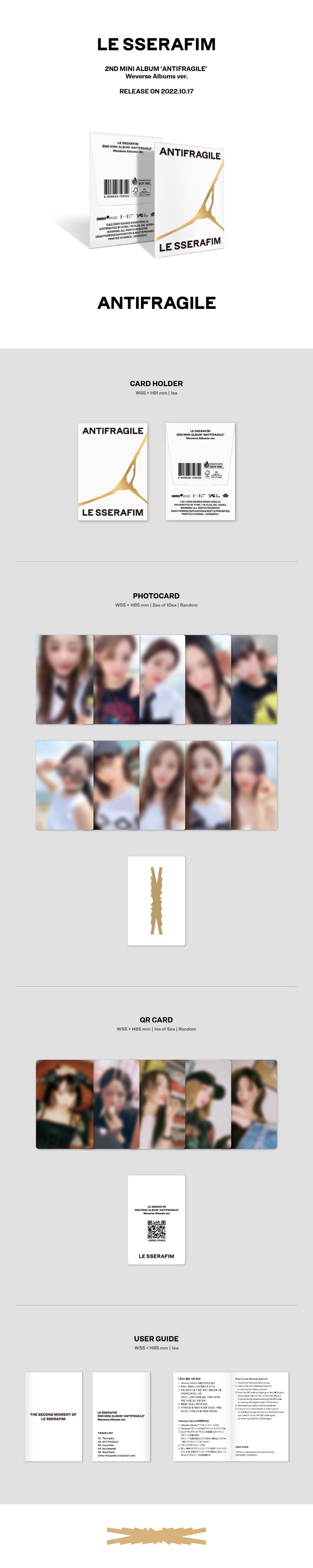 LE SSERAFIM - ANTIFRAGILE (2ND MINI ALBUM) WEVERSE ALBUMS VER. (L1-2A17-115) - image 2 [3474f634a9d6]