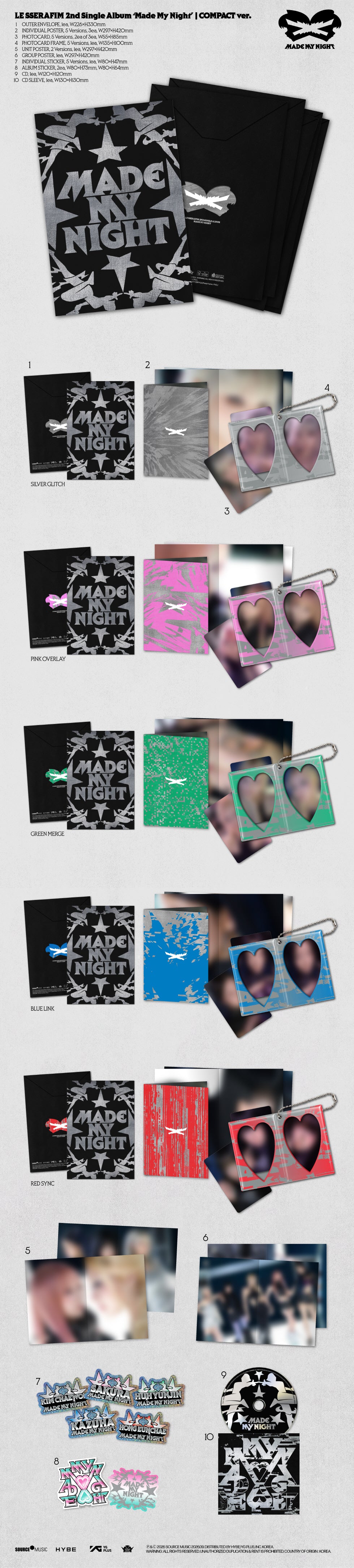 LE SSERAFIM - 2ND SINGLE ALBUM [MADE MY NIGHT] COMPACT VER. (L1-6911-103) - image 2 [d431fcae6bb8]