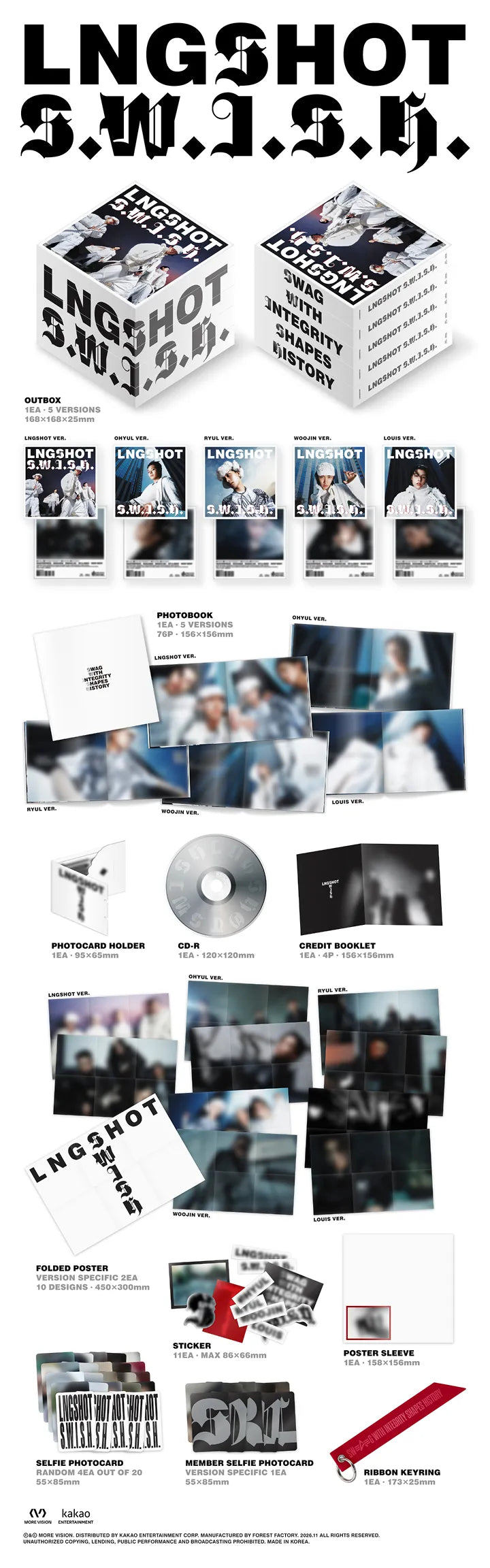 LNGSHOT - EP [S.W.I.S.H.] Standard Ver. (Set) + Aladin POB (L17-6B16-203) - image 2