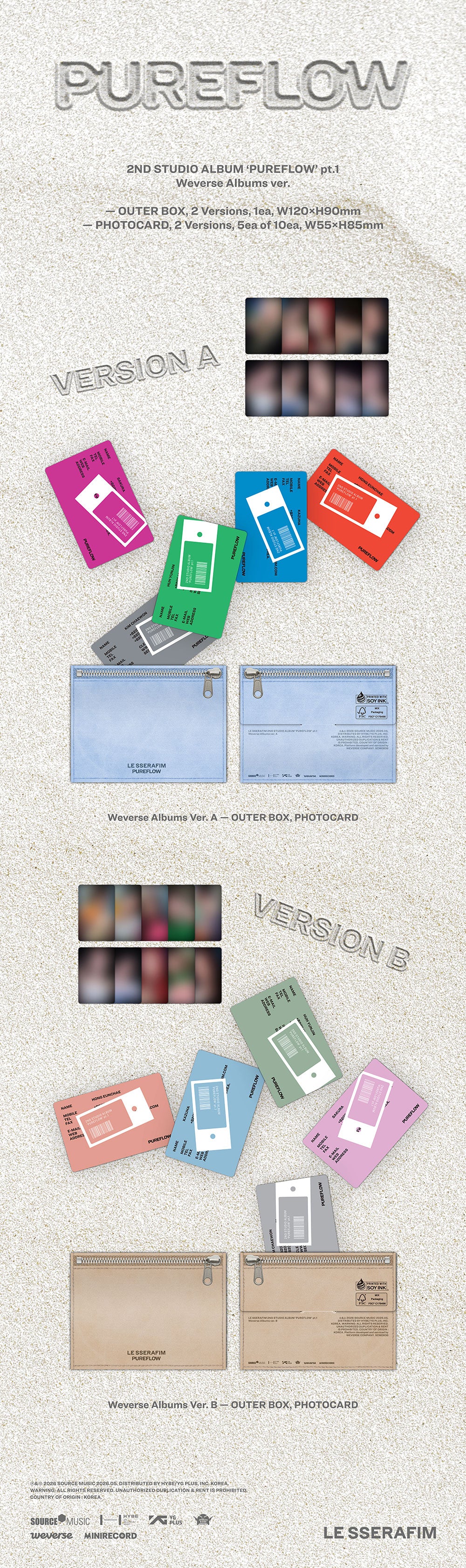 LE SSERAFIM - 2ND STUDIO ALBUM [PUREFLOW PT.1] (WEVERSE ALBUMS VER.)