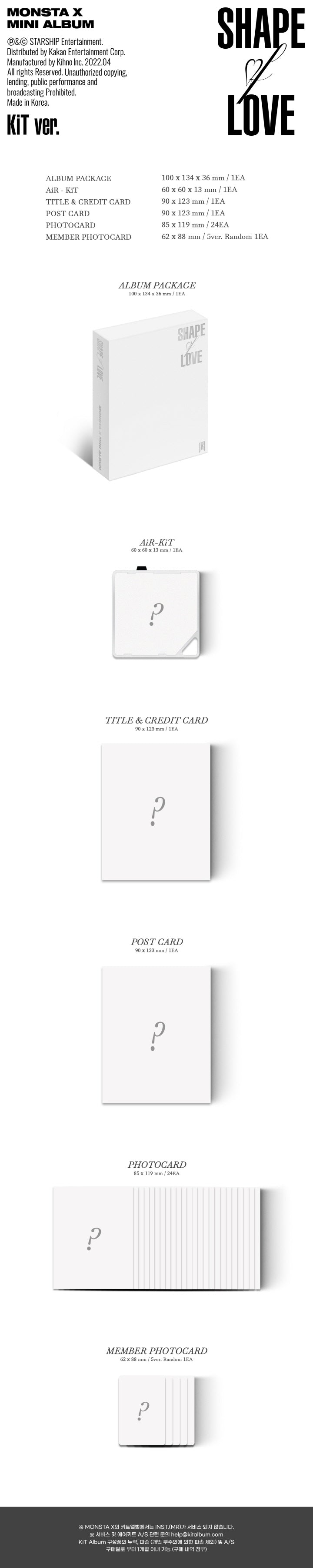 MONSTA X - SHAPE OF LOVE (11TH MINI ALBUM) KIT ALBUM (M7-2427-117) - image 2 [2dd7836b3e43]