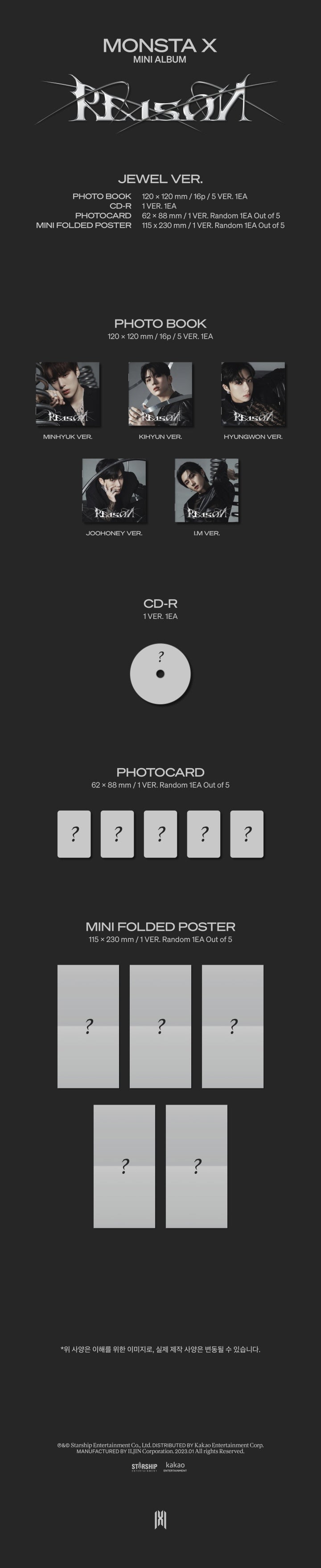 MONSTA X - REASON (12TH MINI ALBUM) JEWEL VER. (M7-3110-111) - image 2 [b296150743be]
