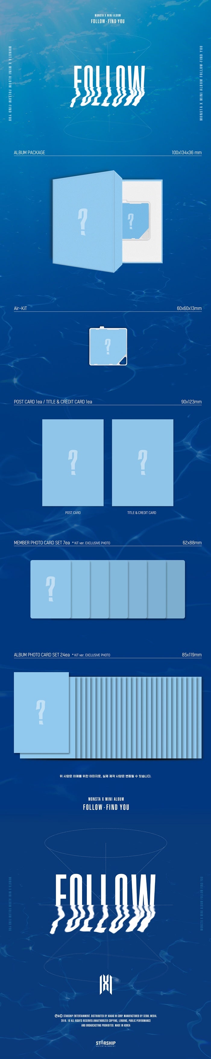 MONSTA X - FOLLOW-FIND YOU (7TH MINI ALBUM) KIT ALBUM (M7-9A29-123) - image 2 [086817afeb43]