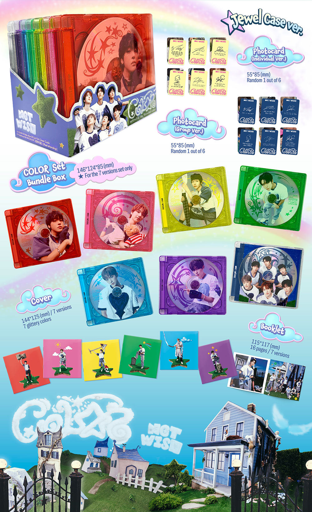 [PRE-ORDER] NCT WISH - COLOR (JEWEL CASE VER.) + APPLEMUSIC POB PHOTOCARD