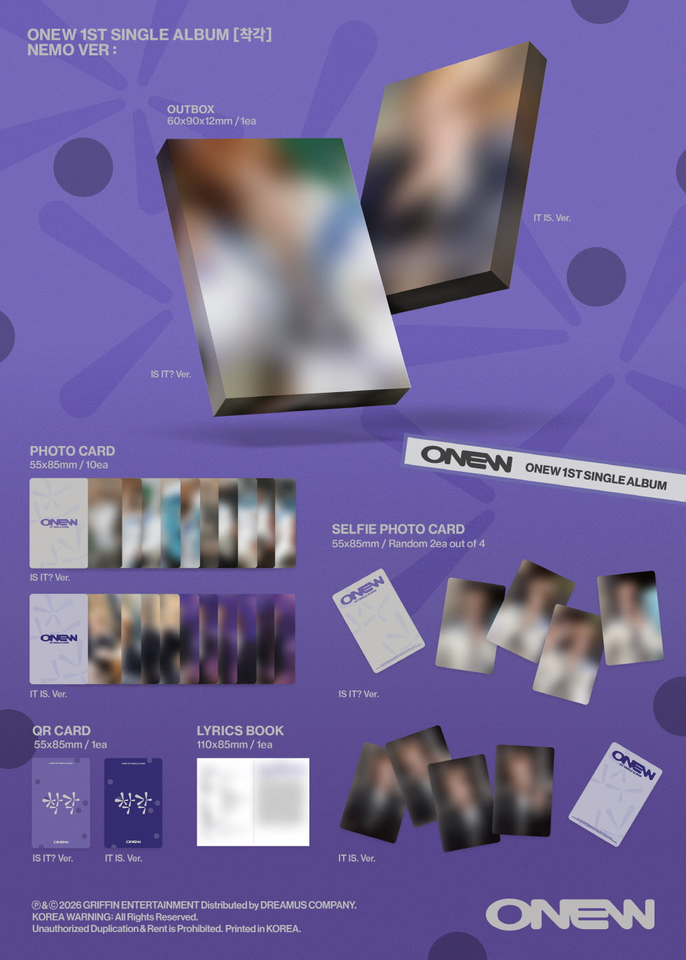 ONEW - 1ST SINGLE ALBUM [ILLUSION](NEMO VER.) (O15-6A20-102) - image 2 [e8977804d737]