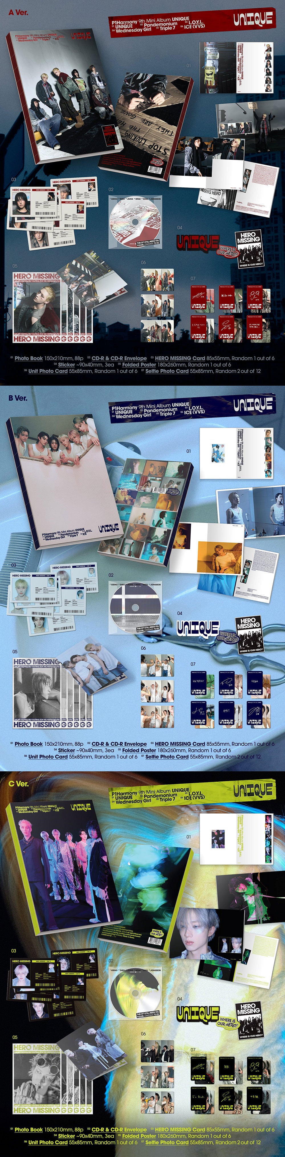 [PRE-ORDER] P1HARMONY - 9TH MINI ALBUM [UNIQUE] (PHOTOBOOK VER.)