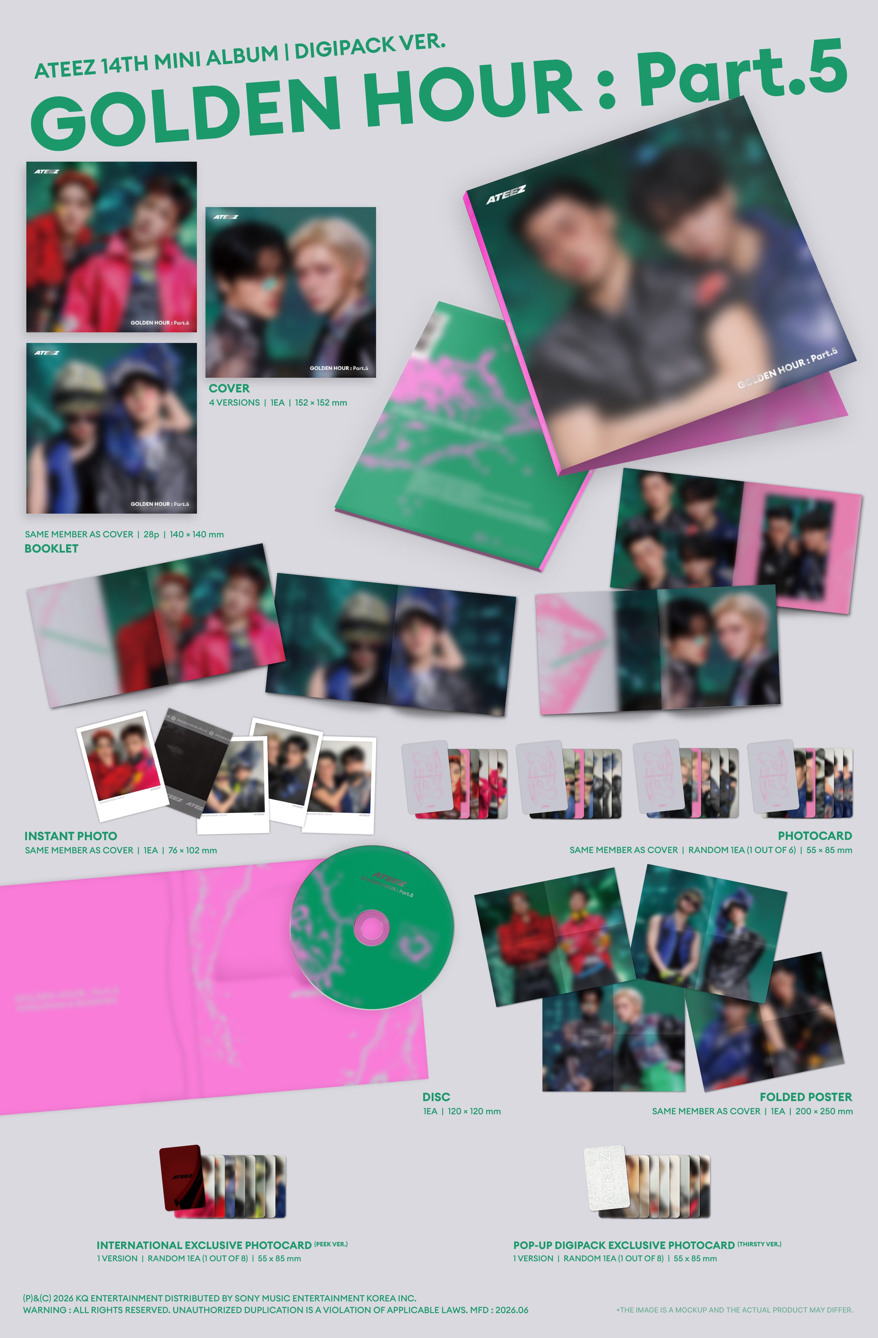 ATEEZ - GOLDEN HOUR : Part.5 (DIGIPACK UNIT VER.) - POP-UP Exclusive