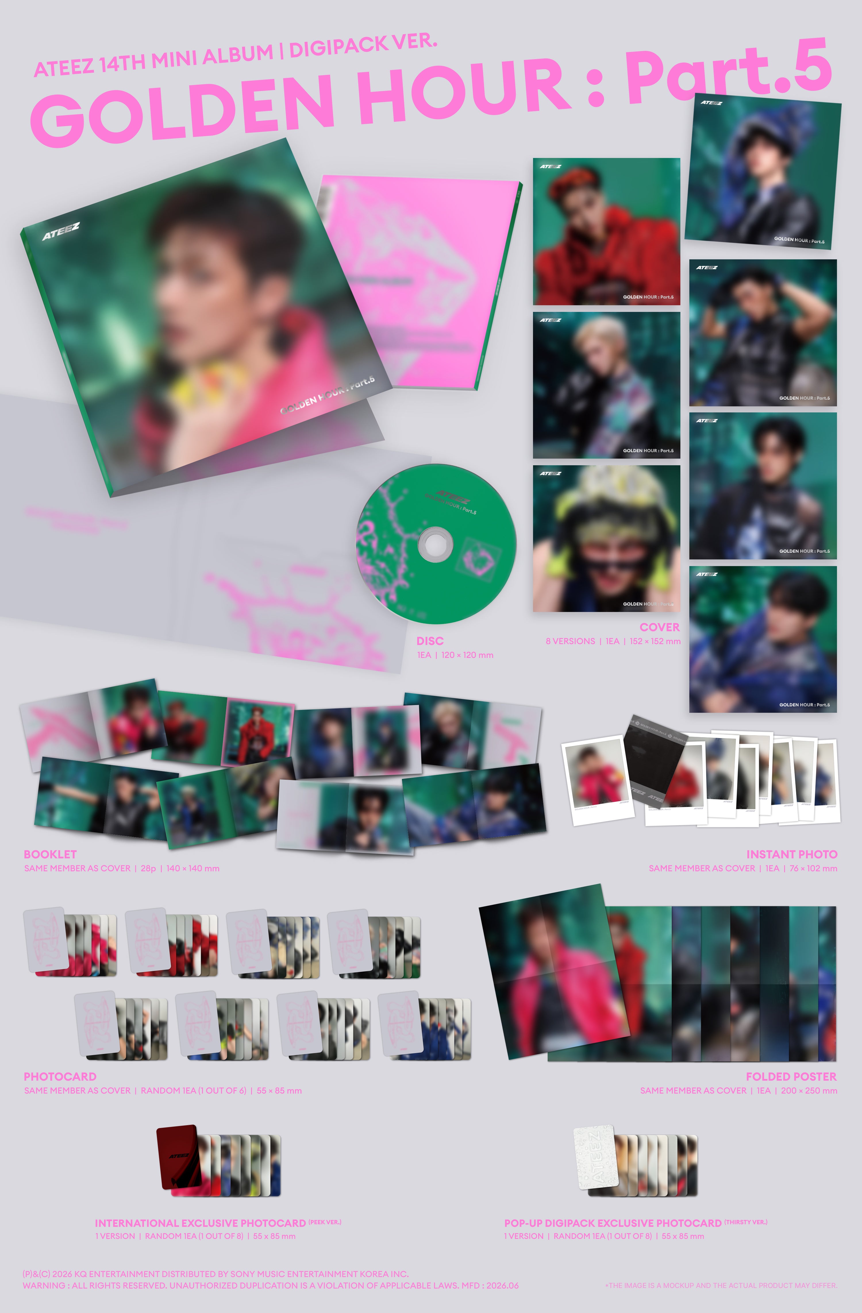ATEEZ - GOLDEN HOUR : Part.5 (DIGIPACK VER.) - POP-UP Exclusive