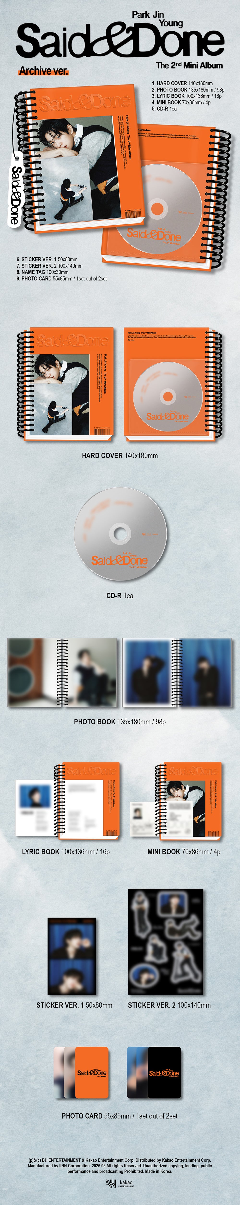 PARK JINYOUNG (GOT7) - 2ND MINI ALBUM [SAID & DONE] (ARCHIVE VER
