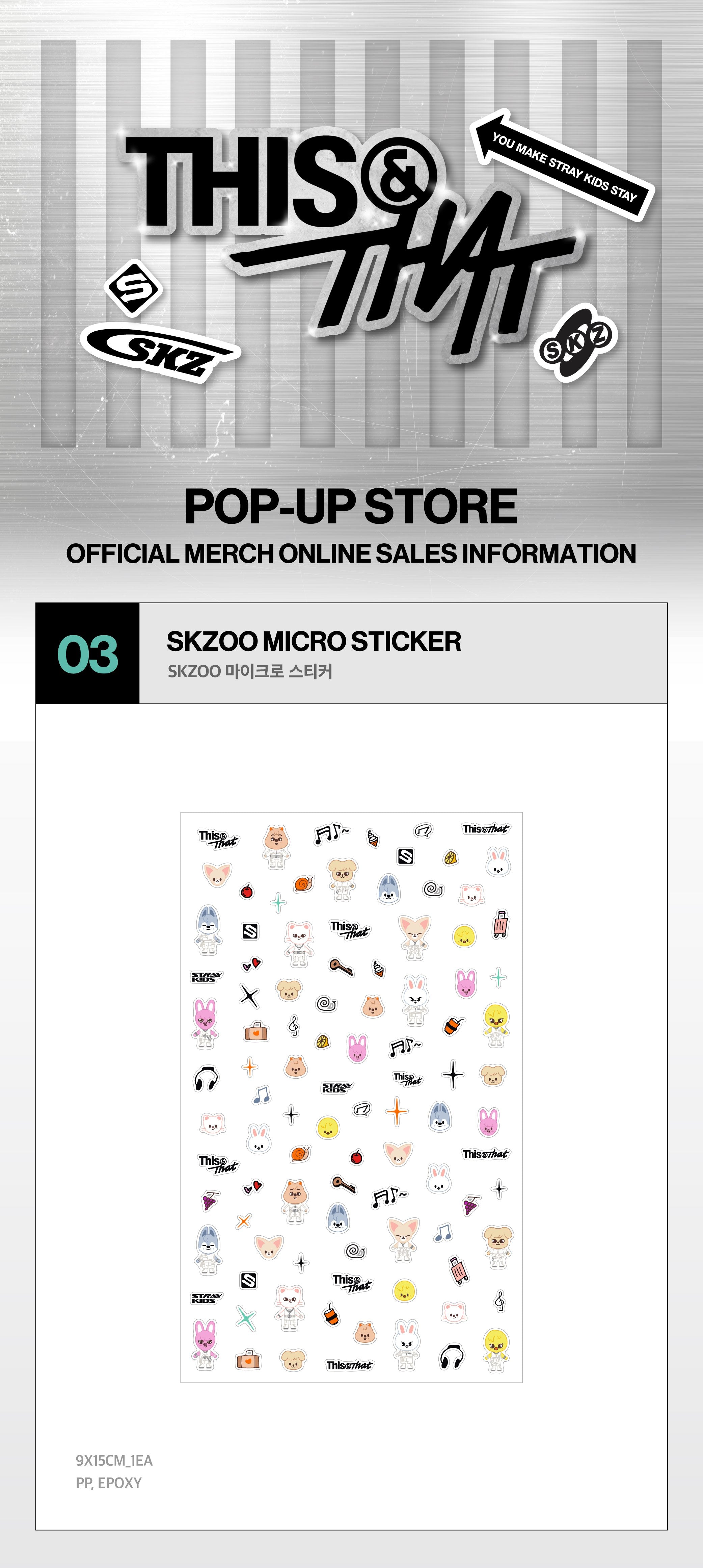 Stray Kids - SKZOO MICRO STICKER - Week1 THIS & THAT POP-UP MD (S1-6B29-2111) - image 2