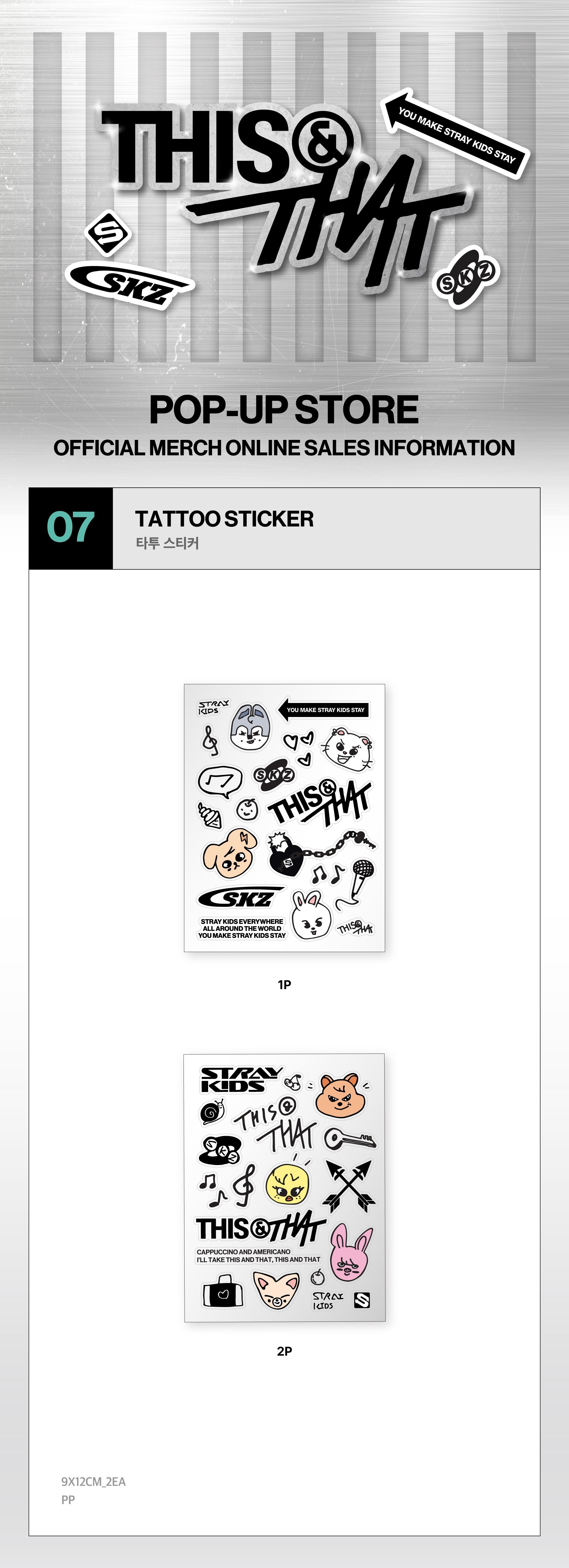 Stray Kids - TATTOO STICKER - Week1 THIS & THAT POP-UP MD (S1-6B29-289) - image 2