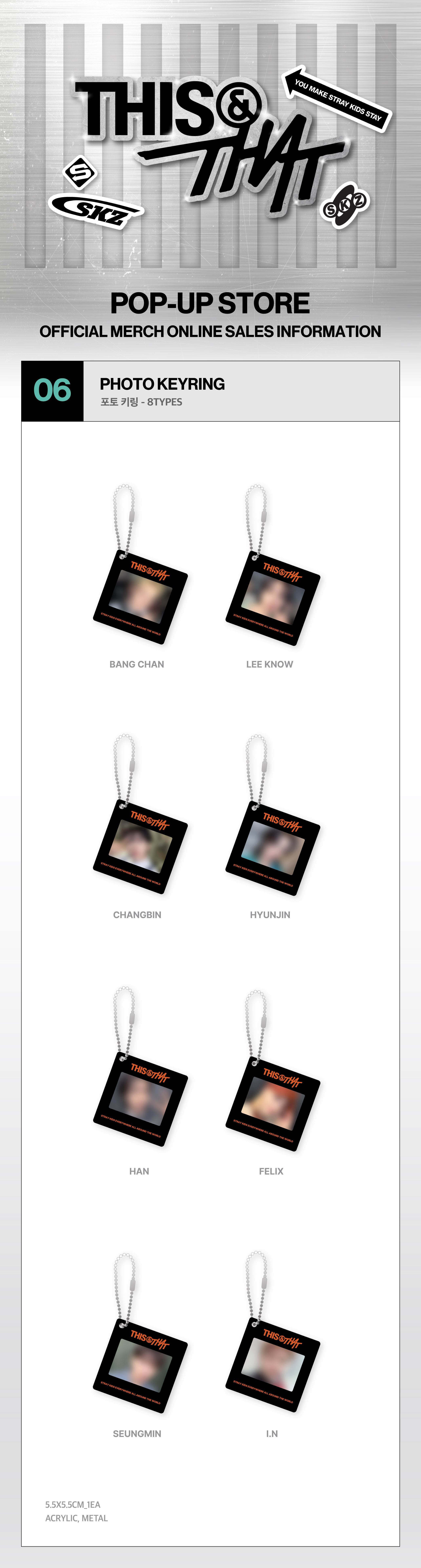 Stray Kids - PHOTO KEYRING - Week1 THIS & THAT POP-UP MD (S1-6B29-291) - image 2