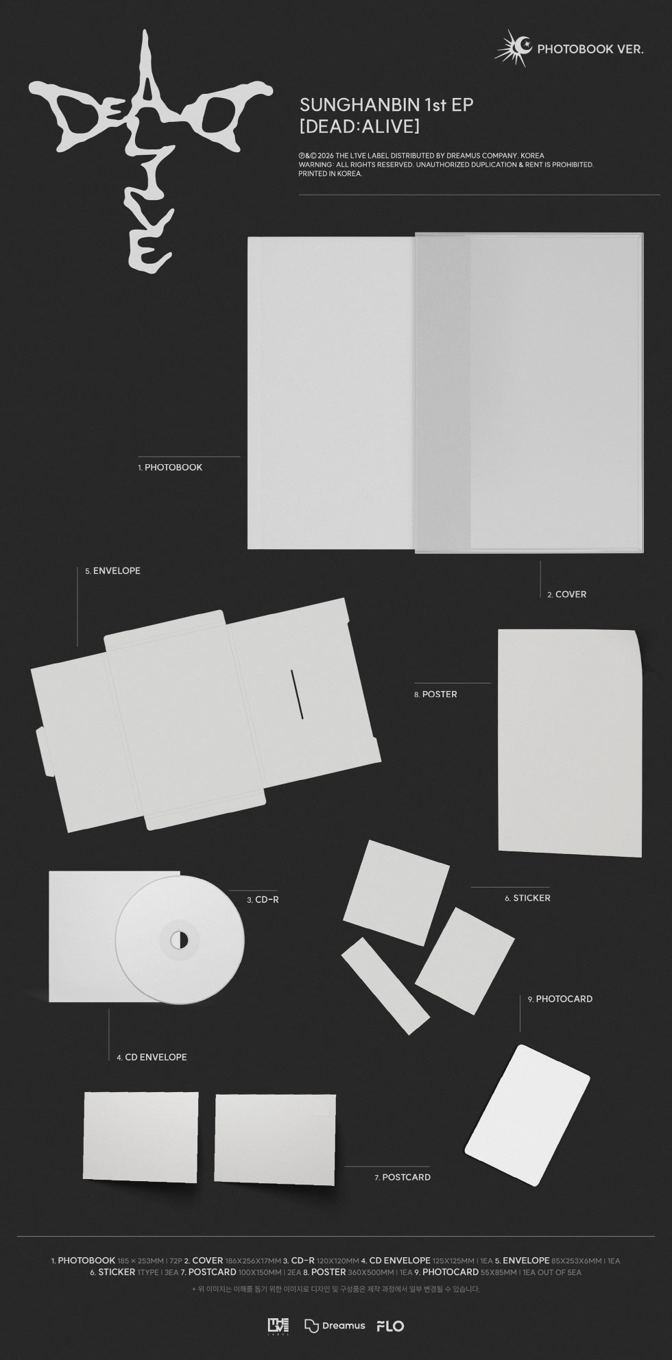 SUNGHANBIN - 1ST EP ALBUM [DEAD:ALIVE] (PHOTOBOOK) (S44-6A12-101) - image 2 [d13bbfb29edd]