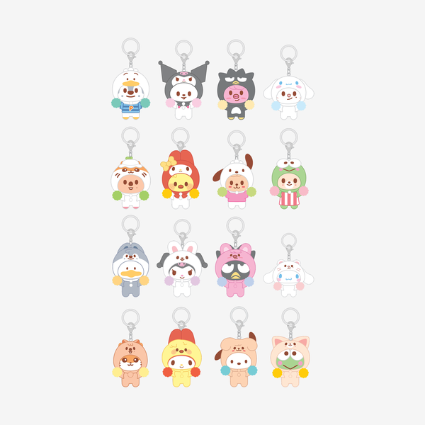 STRAY KIDS - SECRET FLOCKED FIGURE KEYRING (CHEER UP Ver.) [SKZOO X SANRIO CHARACTERS]