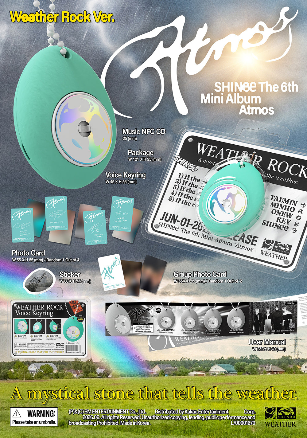 SHINEE - 6TH MINI ALBUM [ATMOS] (WEATHER ROCK VER.)