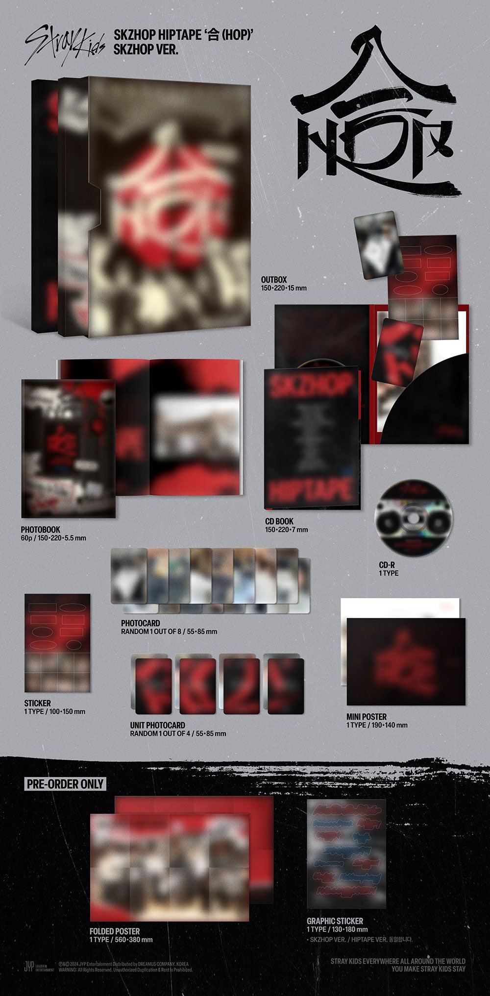 [PRE-ORDER] STRAY KIDS - SKZHOP HIPTAPE "合 (HOP)" (SKZHOP VER.) [STANDARD EDITION] + SOUNDWAVE POB