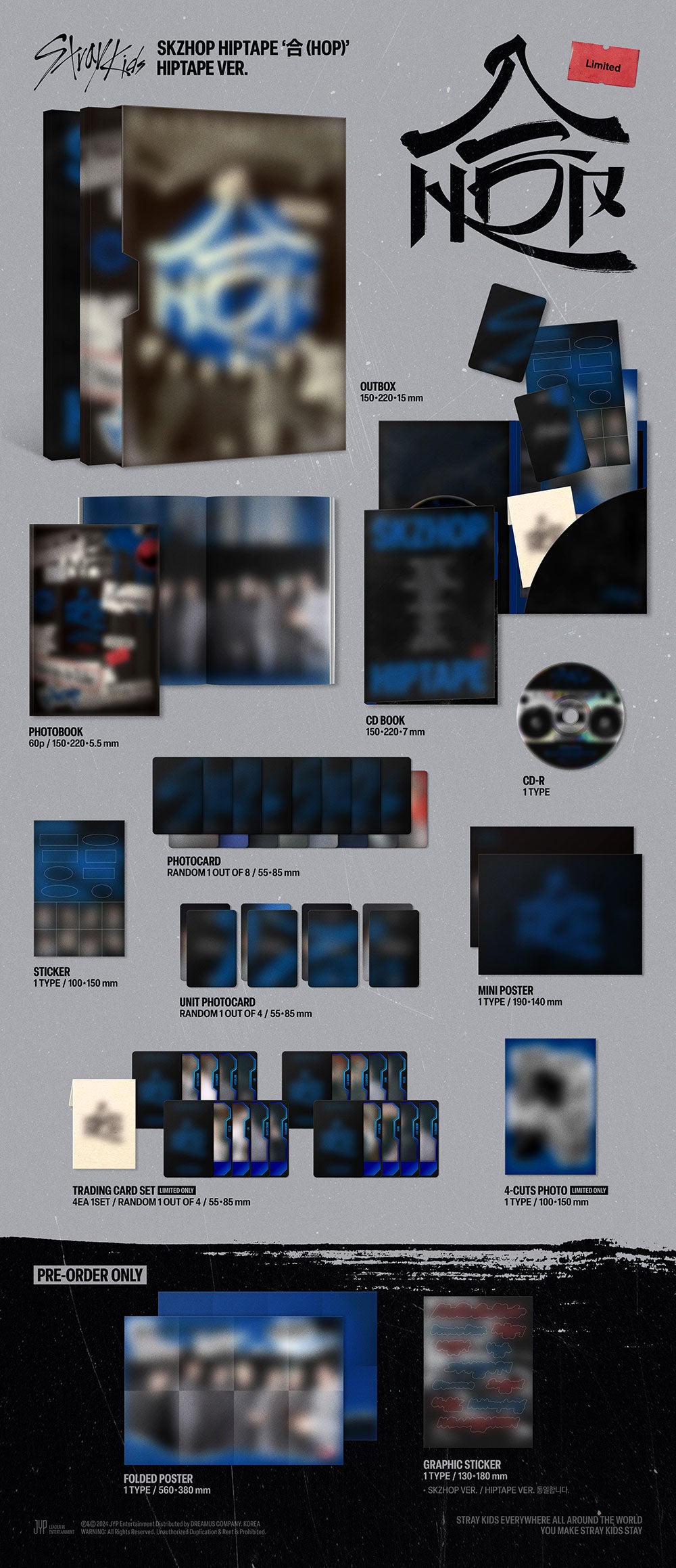 [PRE-ORDER] STRAY KIDS - SKZHOP HIPTAPE "合 (HOP)" (HIPTAPE VER.) [LIMITED EDITION] + YES24 PHOTOCARD