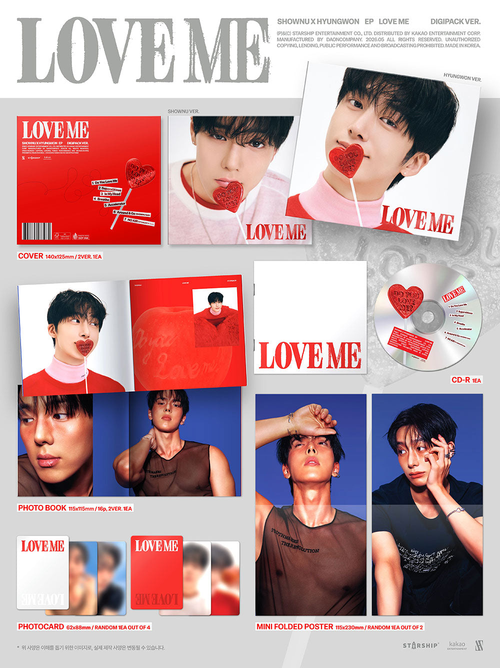 SHOWNU X HYUNGWON (MONSTA X) - EP [LOVE ME] (DIGIPACK VER.)