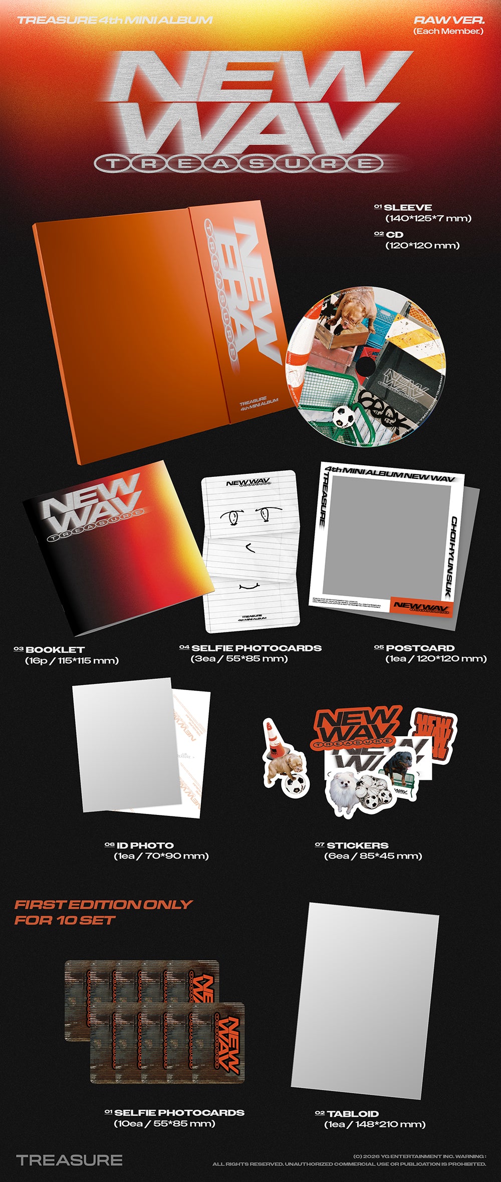 TREASURE - 4TH MINI ALBUM [NEW WAV] RAW VER.